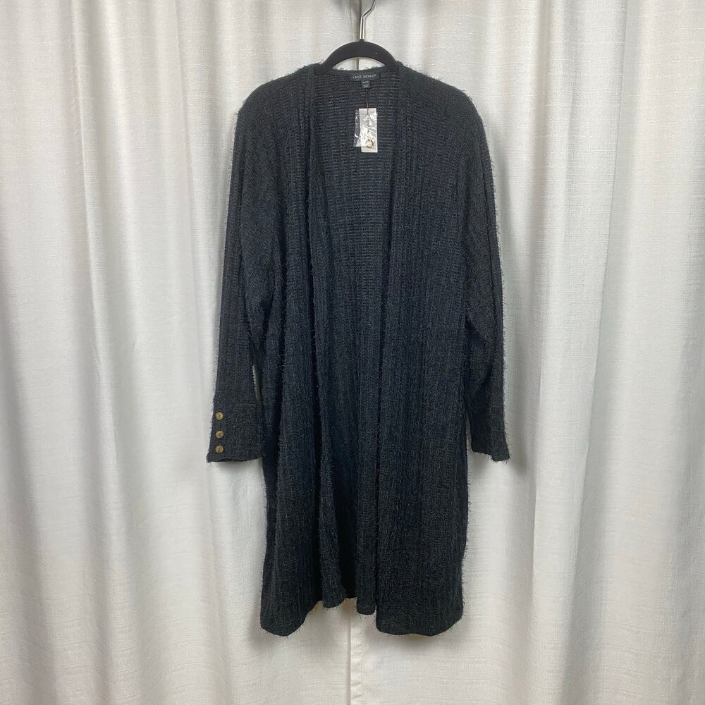 Lane Bryant Black Eyelash Longline Cardigan Sweater Sz.26/28W NWT